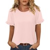 CRAZY GRID Womens Fall Tops Knit Shirts Casual Ruffle Short