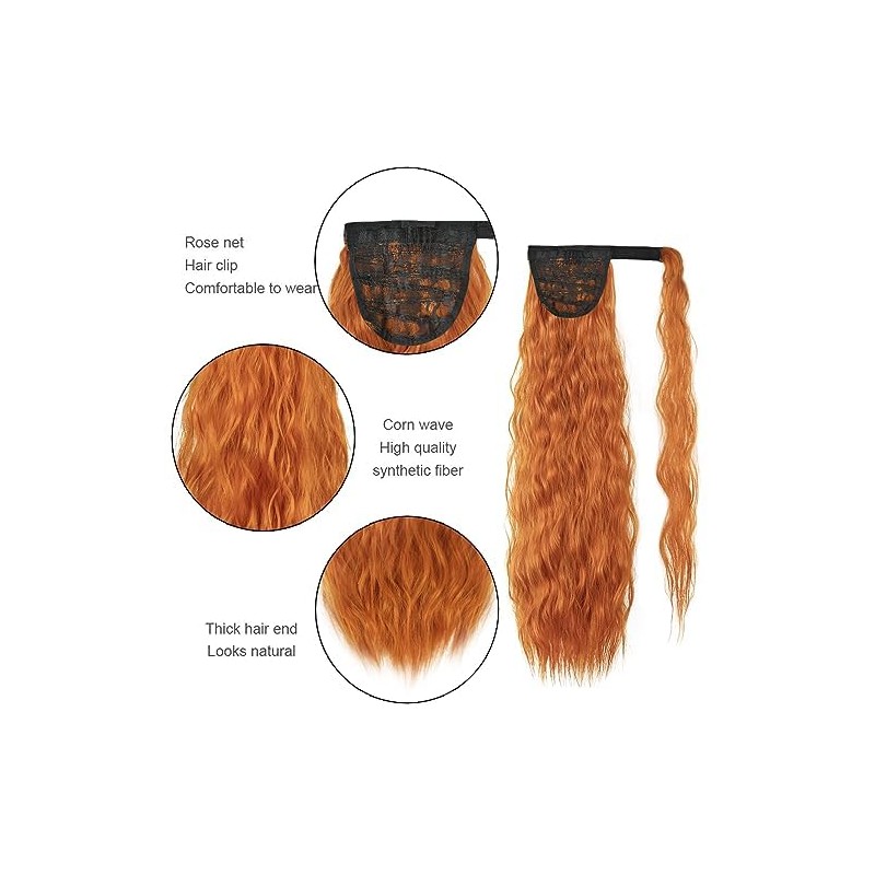 Corn Wave Ponytail Extension Clip in - 22 Inch Long