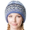 Winter Icelandic Wool Beanie Cap for Women 2 Ply Knitted