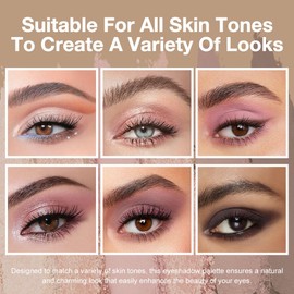 Kaely 6 Color Mini Eyeshadow Makeup Palette for Women Natural Looks, Nude Pink Waterlily Mauve Rose Gold Dark Mauve Matte Shimmer Eye Shadow Palette Long Lasting Pigmented Built in Mirror Travel Size