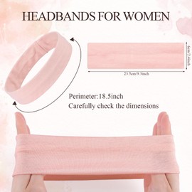 4 Pack Pink Floral Headbands for Women and Girls, Cute Hairbands