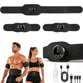 Abdominales Aparato, Aparato para Abdominales un Conjunto de Tres Cinturones, 12 Modos y 19 Niveles de Intensidad, Adecuados para el Entrenamiento de 