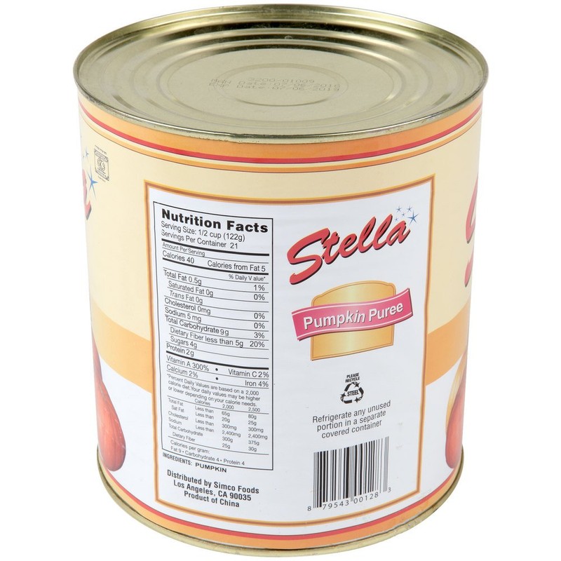 TableTop King #10 Can 100% Pure Canned Pumpkin - 6/Case