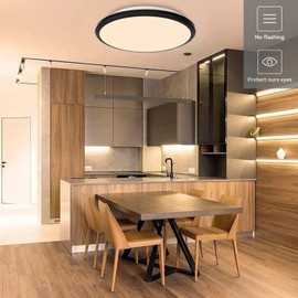 Lámparas de Plana LED Plafón, IP65 Impermeable 18W 3000K Moderno Decorativo Lamparas Luz de Techo para Interior, Baño,Cocina,Sala(Luz cálida)
