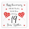Hunts England - 19th Wedding Anniversary Card - 19 Years