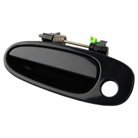 TRQ Front Left Exterior Door Handle Black Drivers Side Compatible with 1993-1997 Geo Prizm Toyota Corolla 1996-2000 RAV4 TO1310102