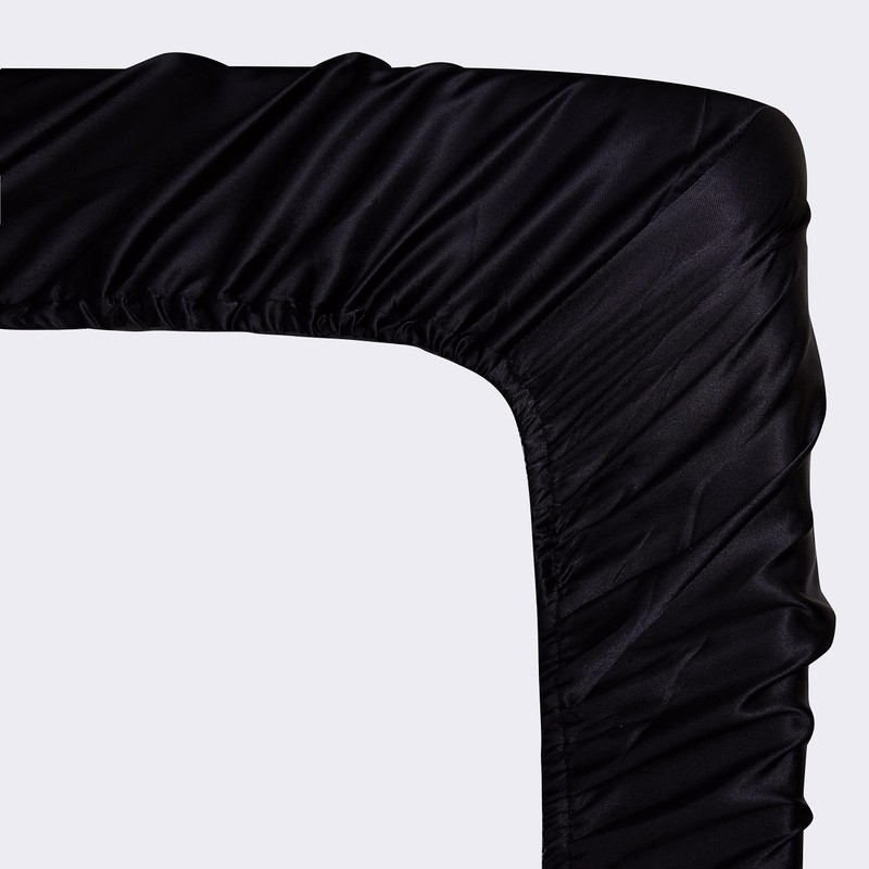 Damier Fitted Sheet 140 x 200 cm Black Satin Silk