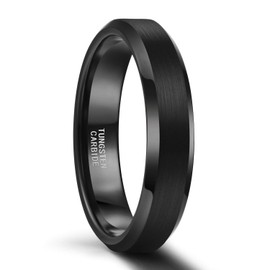 SHINYSO Anillos de tungsteno de 4 mm, 6 mm, 8 mm, para hombres y mujeres, acabado mate, color plateado y negro, ajuste cómodo, talla 5-13, tungsteno, no aplica