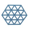 5pcs Table Mats Geometric Hex Shape Hollow Silicone Blue Insulation