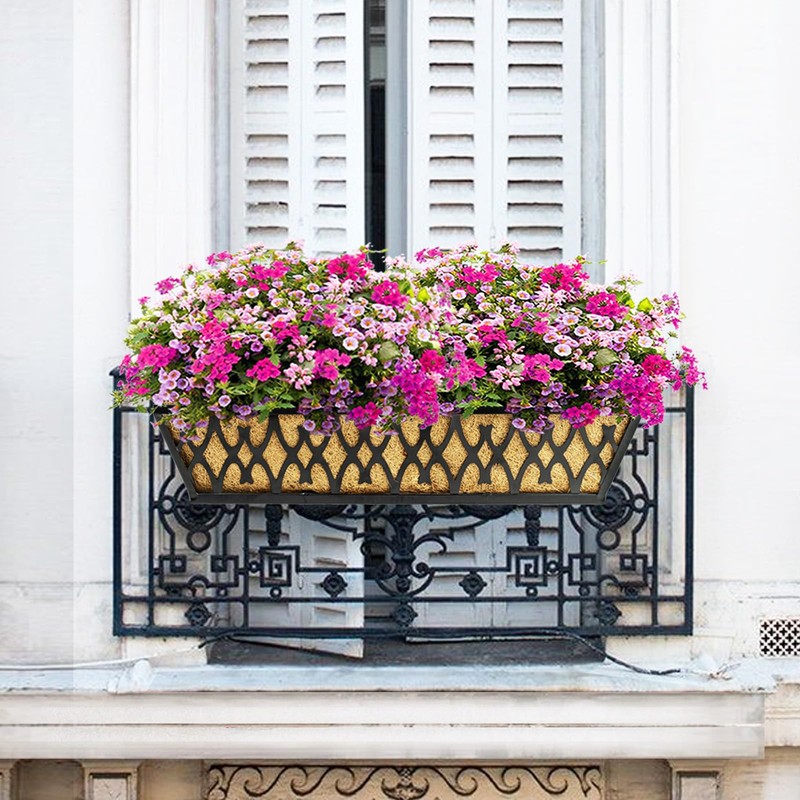4 Pack 24 Inch Window Boxes Planters for Outdoor Plants