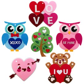 M1NTP1US + 12PCS Valentine’s Day Craft Kit – Heart Bear Owls - Valentines Crafts for Kids Gifts Classroom Activity