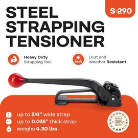 IDL Packaging S-290 Heavy Duty Popular High Tensile Feed-Wheel Tensioner for 3/8" to 3/4" Steel Strapping