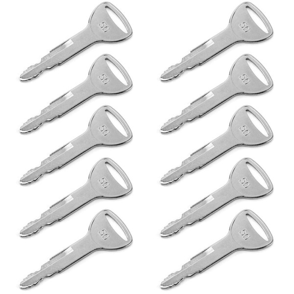 10 Ignition Keys, A62597 57591-23330-71 Forklift Key Replacement Car Assesso