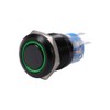 LED Button Switch, 19mm 12V LED ON/OFF Black Waterproof Self-locking