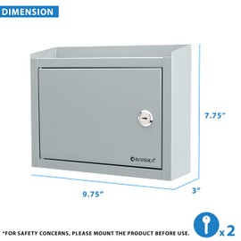 Barska Wall Mount Multi-Purpose Locking Mail Suggestion Drop Box with Key Lock for Home Office Classroom