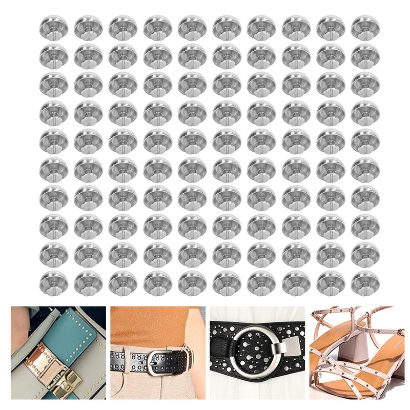 100 Set Round Head Stud 15mm Plated Alloy High Hardness