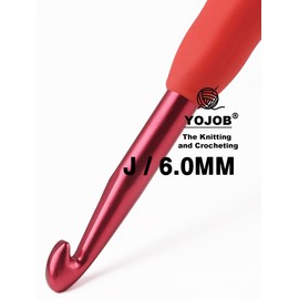 YOJOB 1Pack Size J / 6.0mm Crochet Hook, Super Smooth & Ergonomic for Beginner and Advanced (6.0mm-J)