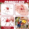 Reallnaive 8 Pcs Red and White Christmas Spider Ornament Beaded