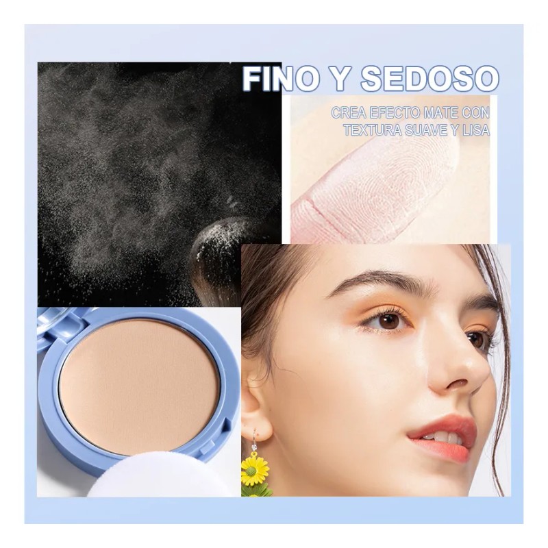 Base Maquillaje Polvo Compact Fijador Mate