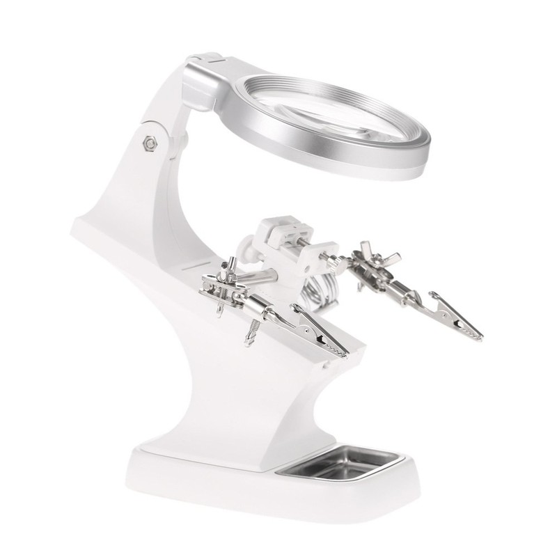 Zmart Multi-function Soldered Holder LED Magnifier 3 X 4.5 X Magnifying Glass