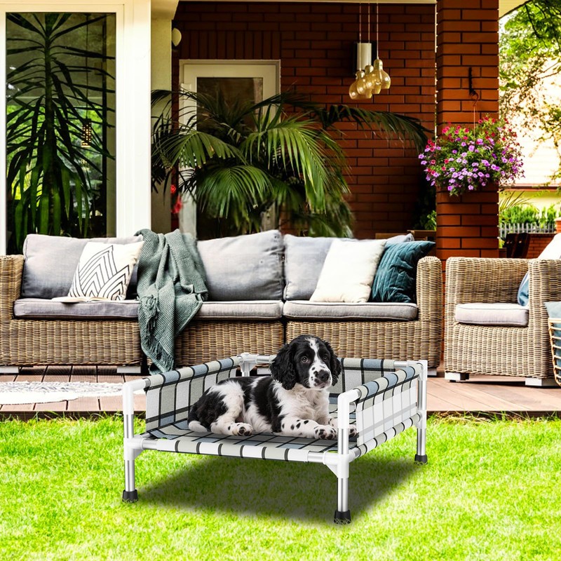 Elevated Raised Outdoor Dog Bed - Cooling Washable Dog Cot