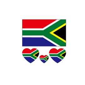 ZPDNURZL 10 Sheets South Africa Flag Tattoos Stickers 40 Pcs Waterproof Sweat Sports National Flag Removable Fake Tattoos