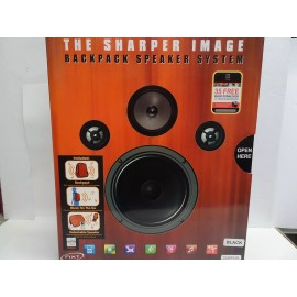 Sharper Image The Sharper Image Stereo Speaker System Padded Black Backpack new