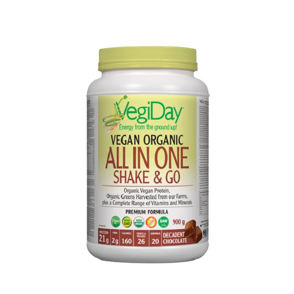 VegiDay Vegan Organic All in One Shake, Decadent Chocolate 900g