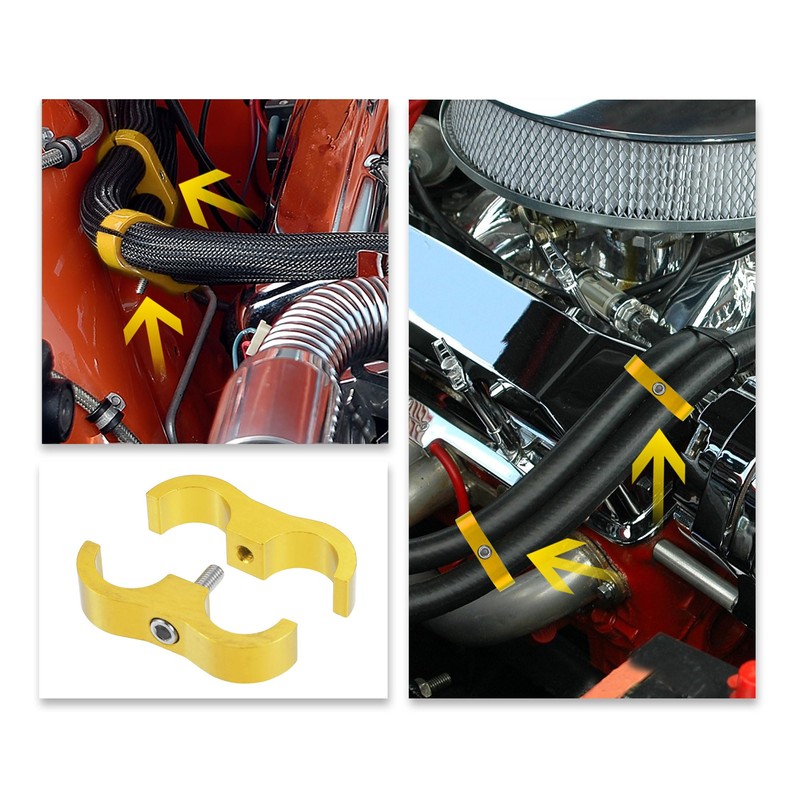 X AUTOHAUX 5pcs AN10 Hose Separator Clamp Fuel Line Connector