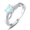 VIKI LYNN Synthetic Opal Ring Women's Engagement Ring 925 Sterling