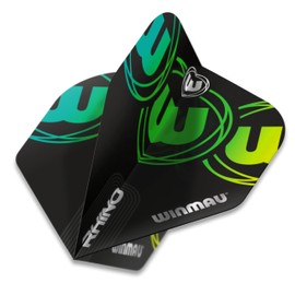 WINMAU Rhino Roundel Logo Extra Thick Dart Flights - 10 sets per pack (30 flights in total) (Green)