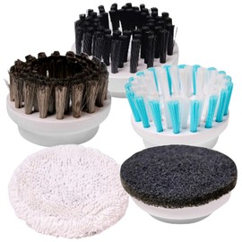 Sichler Haushaltsgeräte Zubehör zu Dampfreiniger für Küche: 5er-Set Ersatz-Bürsten für Multi-Dampf-Motor-Reinigungsbürste DB-500 (Bodenreinigungs-Dampfreiniger, für Auto-Innenraum)