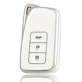 OFF WE GO Car Key Case for Lexus Key Case Cover for CT GS GX is ES LS LC LX NX RX RC 450H 300H RC200t RC300 RC350 ES300H 3 Buttons TPU Car Key Protective Case Key Box, White Silver