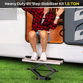 IMAYCC RV Step Stabilizer Kit, Camper Step Stabilizer, RV Steps Accessories for Travel Trailers, 5th Wheels, Camper and Motorhomes, Height Adjustable, Enlarge Base, Anti-Shaking