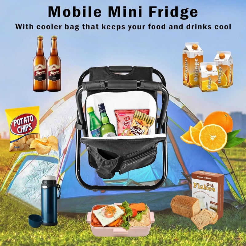 Kikerike Backpack Stool Cooler Chair Heavy Duty 400 LBS Max