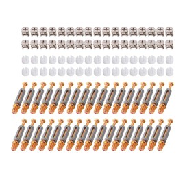 LOOTICH Fixing Screw Eccentric Cam Ø11.8mm and Bolts Fitting Dowels M6x41mm with Pre-Inserted Nuts M6 for Flat Pack Furniture Cabinet Locking Connecting Gray (34 Set)