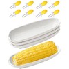 Ceramic Corn Cob Holders, 9" Corn on the Cob Dishes