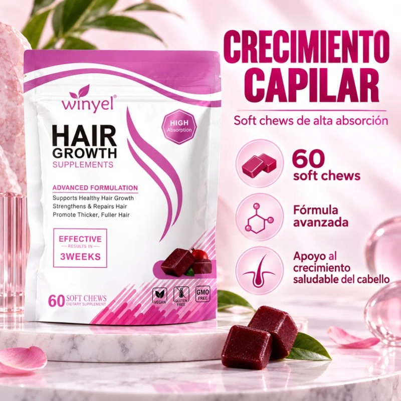 Suplemento Para Crecimiento Del Cabello 60 Soft Chews Winyel