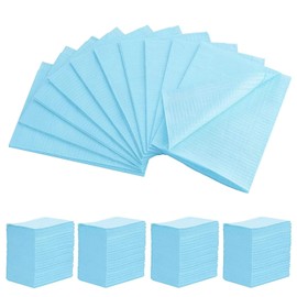 KXJHY 125Pack Disposable Dental Bibs, 13"x18" Dental Bibs, 3-Ply Waterproof Tattoo Bibs for Tattoo Table, Salon Tray, Dental Tray Covers, Tattoo Nail Art Tray Cover Mayo Stand Dental Bibs (Blue)