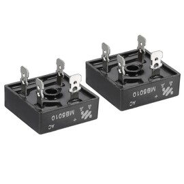 PATIKIL MB50-10 Rectifier Diode, 2 Pcs Bridge Rectifier 50A 1000V Electronic Silicon Diodes for Converting AC Power to DC Power, Black