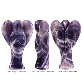 Amogeeli 3 Inches Hand Carved Healing Stone Angel Figurine, Energy Crystal Pocket Guardian Angel Statue