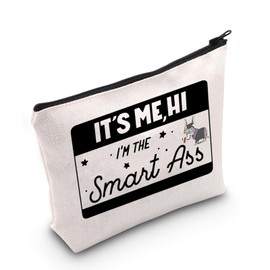 Donkey Lover Gift Graduation Gift It's Me Hi I'm The Smart Ass Makeup Bag Donkey Graduation Gift for Friend (Smart Ass CA)