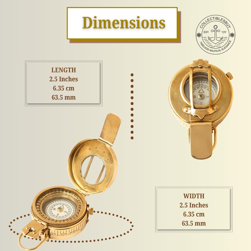 collectiblesBuy Vintage Military Navigational Marine Brass Compass 2.5 Pocket Antique