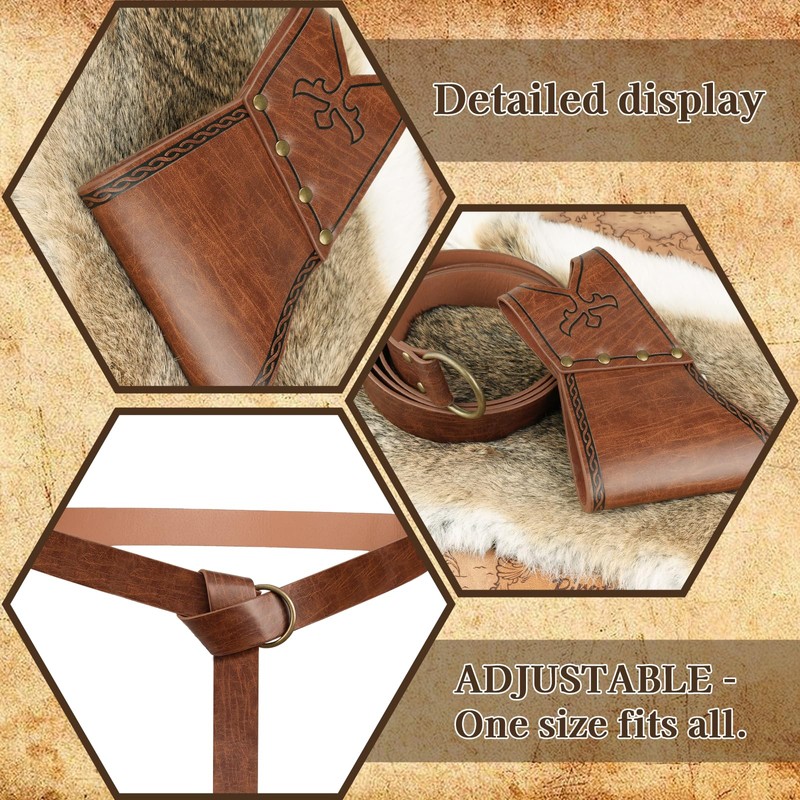 EpicCos Medieval Sword Belt Scabbard Set, Viking Sword Frog Faux