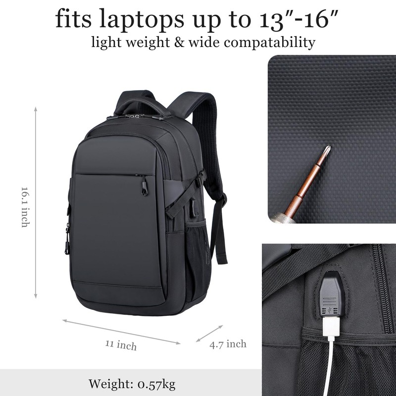 Kamlui Travel Laptop Backpack, Fits up to 15.6-inch Laptops, Computer
