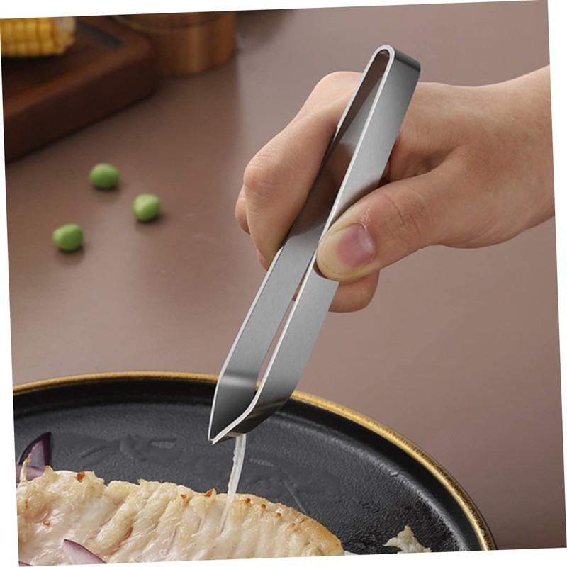 Healeved 12pcs Fish Bone Tongs Stainless Steel Material and Food
