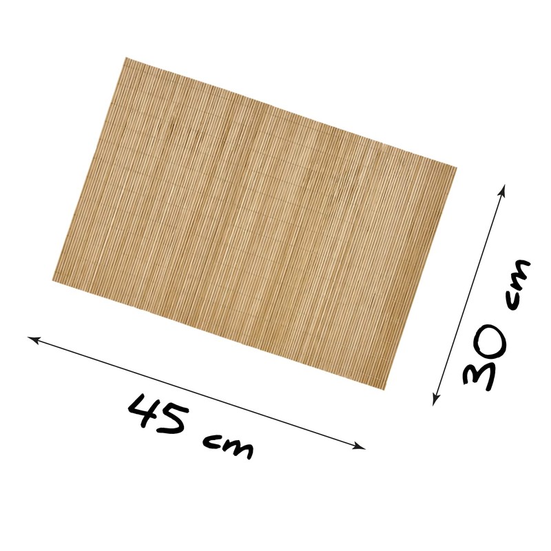 Rectangular Bamboo Table Mat 30 x 45 cm - Non-slip,