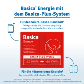 Basica Energy: Basic Drinking Granules and Capsules for Body's Energy and Mental Performance**, Vegan, Acid-Base Balance, Pack of 7