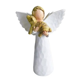 LSBDJDL Love My Dog Statue Loss of Pet Sympathy Gift in Memory of Beloved Pet Dog Angel Friendship Memorial Gift Hand Painted Statue for Pet Lovers (Yellow Dog)