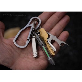 TEC Accessories Isotope Photon Fob - Titanium Lantern Design Housing for 3x23mm Tritium Vial (Not Included) - Everyday Carry Tritium Keychain Accessory - Cool Keychains Accessories